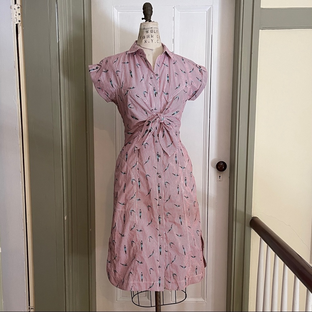 Maeve by Anthropologie Dress Size 4, Red & White Striped